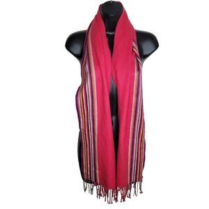 Better Than Cashmere striped fringe scarf